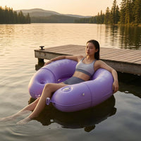 Air Valves Inflatable Water Sofa Front Buckle U-Loop Pool Lounger Smooth Body Mesh Seat Buoyant Seat Ergonomic Design