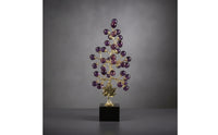 Crystal Grape Tree with Pedestal Tabletop Grape Tree Ornament Glossy Fruit Ornament for TV Cabinet