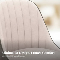 Upholstered Task Chair Armless Design Upholstered Makeup Seat Ergonomic Home Furniture for Students, Adults, Study Room, Bedroom, Bathroom