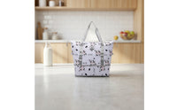 Large Capacity Tote Bag with Trolley Sleeve Printed Carry on Tote with Trolley Sleeve Oversized Long-Lasting for Weekend Trips, Gym