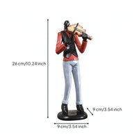 Musician Figurine Artistic Musician Statue with Artfully Shaped Sculpture for Jazz Fans, Living Room, Bookshelf