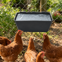 Barn Feed Trough Plastic Feeder Set of 3 Poultry Pig Automatic Feeder