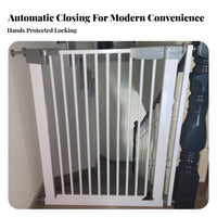 No Drilling Required Tall Anti-Jump Cat Gate Simple Installation Extra Tall Cat Gate Double-Locking Design Indoor Dog Fence Narrow Spacing for Renters, Parents, Indoors, Doorways, Hallways, Stairways