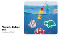 Educational Fishing Toy Develops Manual Skills Fishing Game Great Gift Wooden Sea Creature Activity Set Promotes Hand-Eye Coordination for Toddlers, Preschoolers, Preschool, Daycare