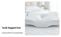 Slow Rebound Memory Foam Pillow Breathable Cervical Neck Pillow Widened Surface for Side Sleepers, Students, Nightly Use, Bedroom, Dormitory