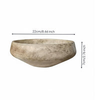 Wood Grain Lichen Bowl Handcrafted Look Tabletop Decorative Dish