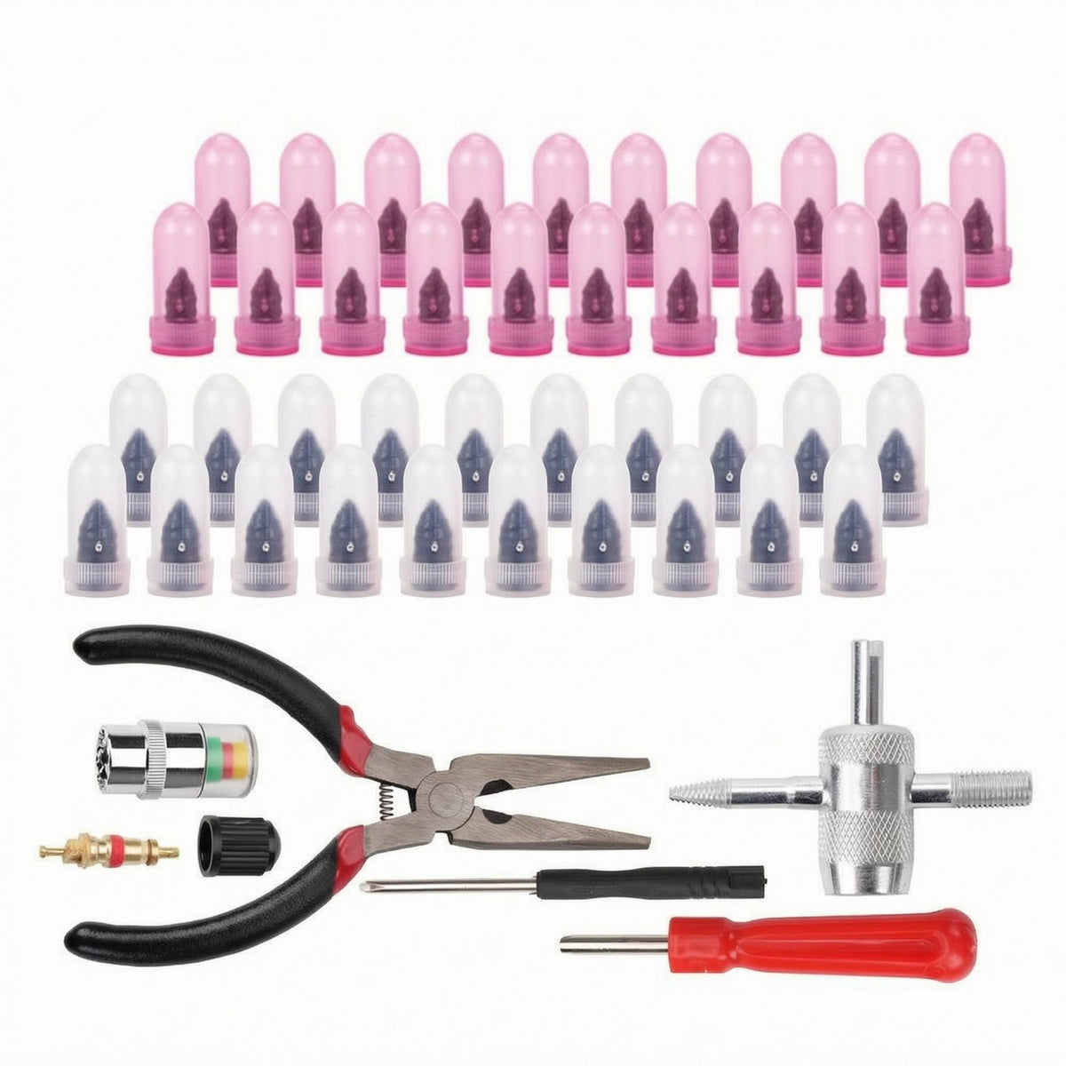 40 Pieces Tubeless Tire Repair Kit Cap Tire Plug Kit Easy to Use Vehicle Maintenance for Cars, Electric Bikes