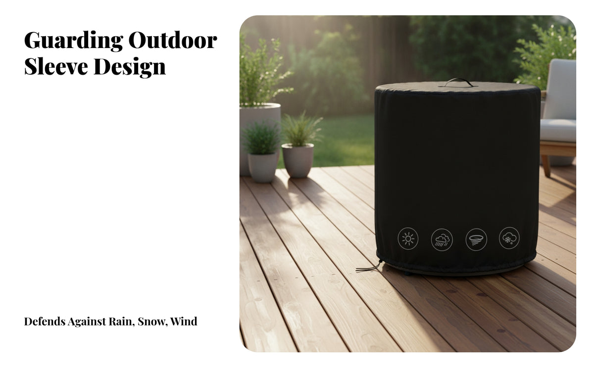 Cylindrical Cover with Drawstring | Waterproof, Windproof, Round Cover with Handle, for Patio
