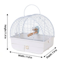 Portable Bird Cage Travel Cage for Small Parrot, Outdoor Cage with Standing Perch, Breathable Travel Carrier, Portable Cage with Tray