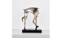 Abstract Female horse Figure Statue Zinc Alloy Minimalist Woman Figurine Balanced Proportions Metal Figurine on Base for Study