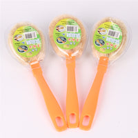 Natural Fiber Pot Brush with Coconut Palm Bristles for Non-Stick Cookware Cleaning