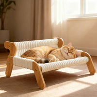 Raised Cat Lounge Lightweight Cat Sofa Cozy Kitty Lounge Chair Sturdy for Cats, Small Pets, Living Room