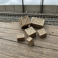 6 Pieces Wood-Look Miniature Crate Small-Scale Model Railroad Crate Industrial Diorama Cargo Box Rectangular for Modelers, Hobbyists, Dioramas