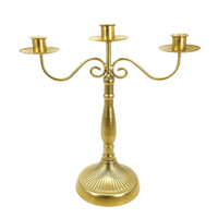 Metal Three-Arm Candelabra Vintage-Style 3-Arm Candelabra Curved Taper Candle Holder Sturdy for Weddings