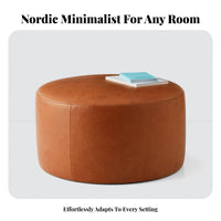 Nordic Design Cushiony Round Stool Multi-Functional Footstool Multifunctional Ottoman Compact for Boutique Owners, Apartment Dwellers, Clothing Boutique, Fitting Room, Small Areas, Entryway