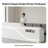 Company Reception Counter Sturdy Modern Reception Desk Multifunctional Storage Beauty Salon Front Desk for Receptionists, Hotel Lobby