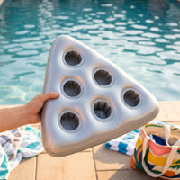 Triangular Inflatable Drink Holder with Tether Compact Inflatable Drink Holder Unique Pool Accessory Versatile for Lakes