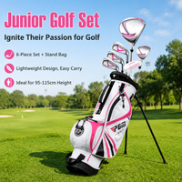 Beginner Kids Club Set, 6 Piece Right-Handed with Lightweight Carbon Fiber Shafts, Putter, Stand Bag, for 95-115cm Junior Players
