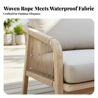 4 Pieces Weather-Resistant 4-Piece Wicker Lounge Group Hand-Woven Design 4-Piece Sofa and Chair Set Comfortable paddings Outdoor Furniture Modern aesthetic for Hotel Managers, Restaurateurs, Terrace, Garden, rearyard, Balcony