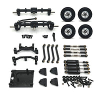 Metal Kit 1/12 Scale RC Car Parts with Shock Absorbers Machined Axle Housing for Chassis Rebuilding