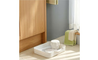 Square Washing Machine Drain Tray Plastic Washing Machine Drain Pan Waterproof Appliance Leak Tray with Inserts Leak-Proof for Homeowners, Laundry Room