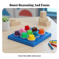 Nine Color Game Screen Entertainment Color Positioning Puzzle Bright Colors IQ Puzzle Game for Preschoolers, Parents, Classroom, Home, Car Trips