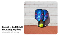 Non-Slip Handle Pickleball Paddle Set Comfortable Grip Fiberglass Pickleball Paddle Enlarged Sweet Area for Beginners, Men, Outdoor, Indoor