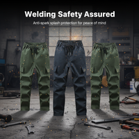Men's Cotton Work Pants with Reinforced Crotch, Durable and Stain-Resistant