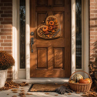 Thanksgiving Wooden Heart Pumpkin English Slogan Wall Decal