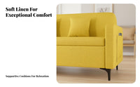 Space-Saving Upholstered Storage Bench Compact Design Small Sofa Modern Design Household Furniture Comfortable Seating for Apartment Dwellers, Renters, Students, Coffee Shop, Retail Storage, Living Room, Reception Area
