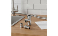 All Copper Construction 1-in-2-out Splitter Valve Chrome Plated 1/2 inch/2 Tee Connector Water Diverter for Bathroom