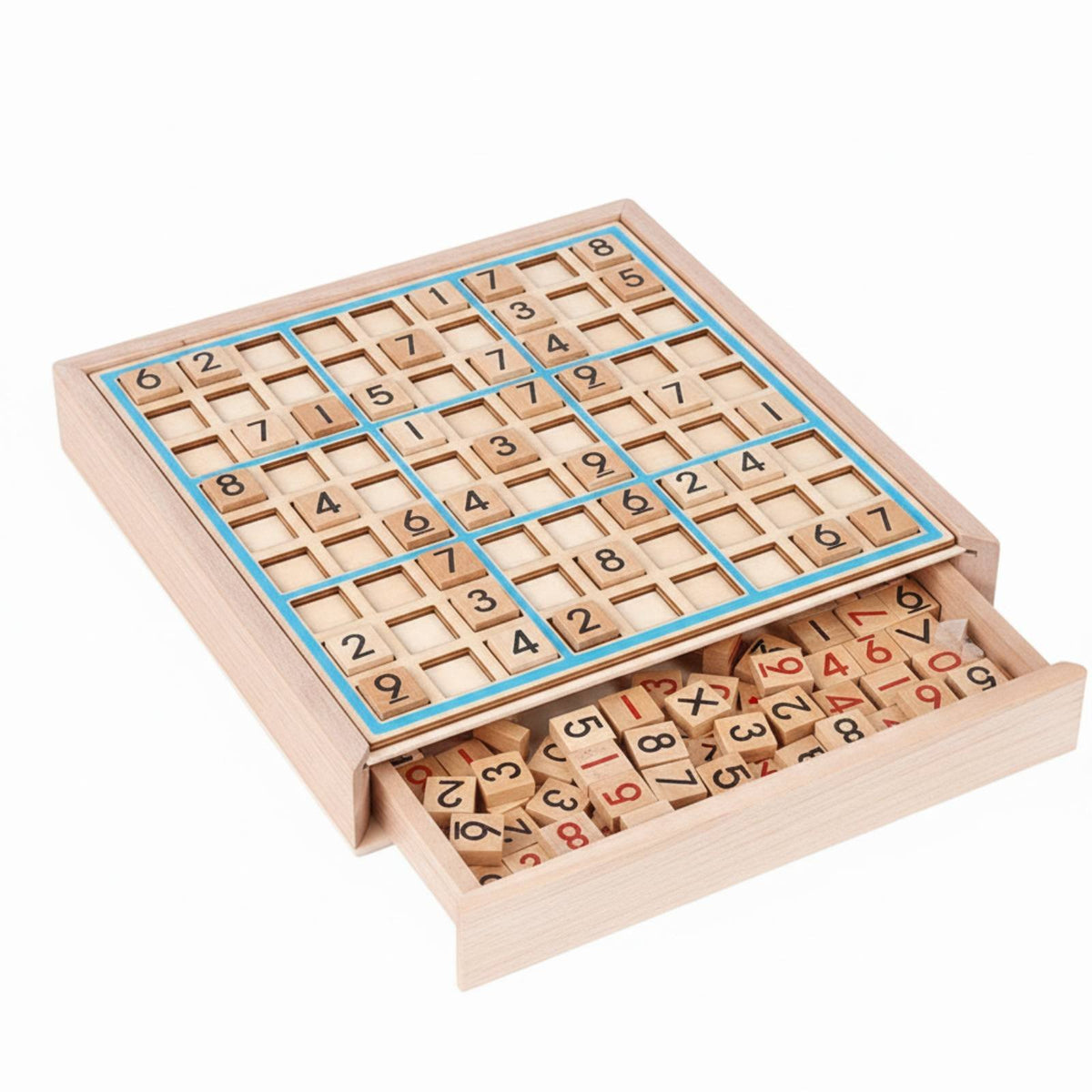 No Paper Needed Wooden Sudoku Board Learning Through Play Math Thinking Game Brain Training Sudoku Challenge Set Natural Wood for Classroom