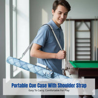 Two-Hole Cue Case, Leather Billiard Tube, Pool Bag, Snooker, 8-Ball, Protective Interior