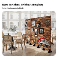 4-Panel Folding Screen mechanical design Room Divider Vintage Aesthetic Home Furnishing for Homeowners, Business Owners, Bar, Bedroom, Studio Apartment