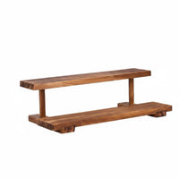 Stable and Sturdy Wooden Step Shelf Easy to Clean Countertop Perfume Stand for Collectors, Dressing Table, Shop Counter