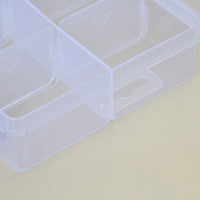 Large 8-Compartment Clear Plastic Storage Box with Removable Dividers for Hardware and Small Parts