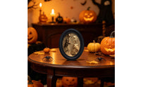 Oval Wooden Picture Black-Framed Oval Wood Picture Frame Glossy for Tabletop, Entryway, Halloween