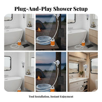 Handheld Shower Pump System Bathroom Supply Compact Flexible Hose