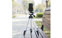Aluminum Tripod with Pan-Tilt Head Telescopic Tripod with Pan Tilt Head Adjustable Stand Stable for Outdoor Filming
