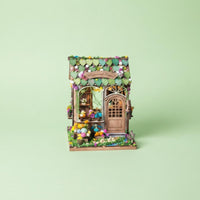 Flower Shops Dollhouse Creative Gift Small Blossom Store Scene Handmade Style DIY Miniature House for Shelf Display