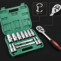 Metric Deep Socket Set Professional Socket Set with Carrying Case Heavy-Duty Drive Sockets Portable for Mechanics, DIYers, Workshop, Garage
