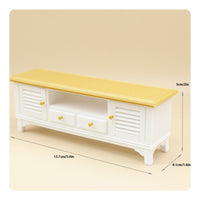 Ornament Dollhouse Tv Cabinet 1/12 Scale Mini Coffee Table Set Sturdy for Photo Props