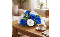 Artificial Rose Arrangement Lightweight Faux Floral Centerpiece Silk Fake Flower Centerpiece for Tabletop Decoration, Dining Table