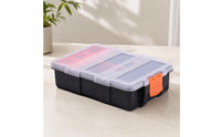 Slimline Screw Organizer Box Sturdy Hardware Storage Case Heavy-Duty Container Rugged for DIYers, Garage