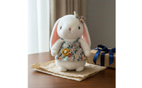 Floral Dress Bunny Doll Toy Ideal Gift Long-Eared pet  Huggable Bunny Stuffed Animal Toy for Girls, Kids, Claw Machine Prize
