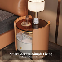 Modern Design Round Nightstand Minimalist & design Bedroom Cabinet Rounded Edges Side Table Space-Saving for property owners, Apartment Dwellers, Students, Small areas, Dorm Room