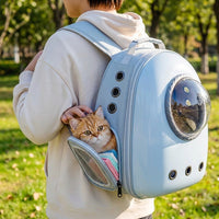 Cat Backpack Pet Carrier, PC Material Large Capacity Pet Backpack, Travel Backpack for Cats and Cat Travel Bag for Hiking Walking
