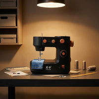 Compact Mini Sewing Machine Exposed Arm Portable Sewing Machine Built-in Needle Area Household Tool Control Knobs