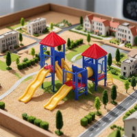 Miniature Playground Slide Miniature Colorful Playground Model with Slides Realistic Toy for Hobbyists, Sand Table