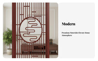 Hollow-out Design Folding Partition Screen Space-Saving Chinese Design Fretwork Screen Multi-Functional Freestanding Partition Wall Lightweight for Apartment Dwellers, Closed Ice Workers, Business Owners, Entrance Hall, Bedroom